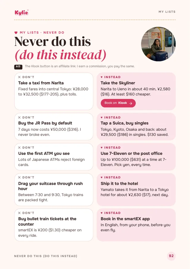 Never do this (do this instead): a page of the guide
